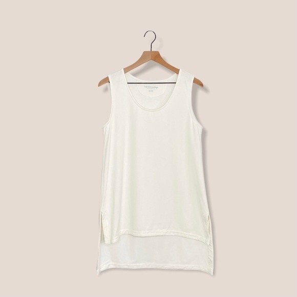 SOFT SURROUNDINGS Women's Sleeveless Top Petite Small PS Tunic Ivory Off White - Picture 11 of 11